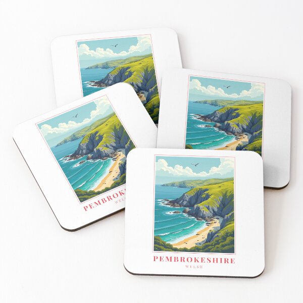 Item preview, Pembrokeshire Wales Seaside Illustration designed and sold by MapMyMiles.