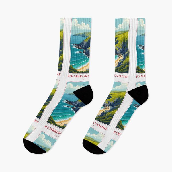 Item preview, Pembrokeshire Wales Seaside Illustration designed and sold by MapMyMiles.