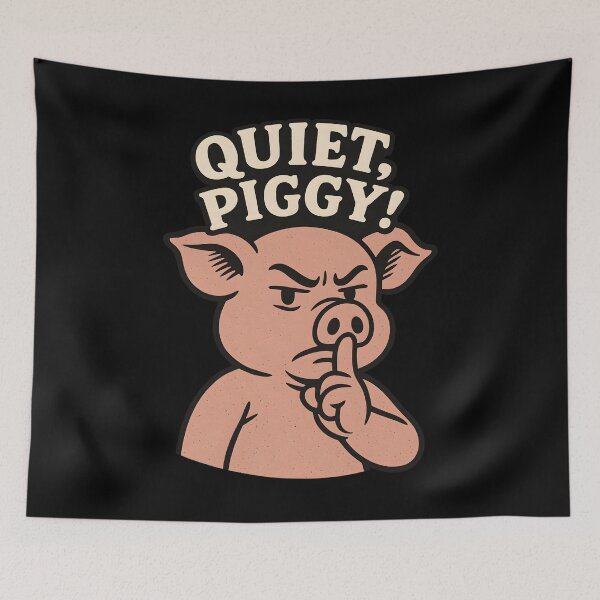 Item preview, Funny Anti-Trump “Quiet Piggy” Political Parody Shirt – Anti MAGA Humor, Satire Election 2025 Tee, Protest Cartoon Art designed and sold by tigger shop.