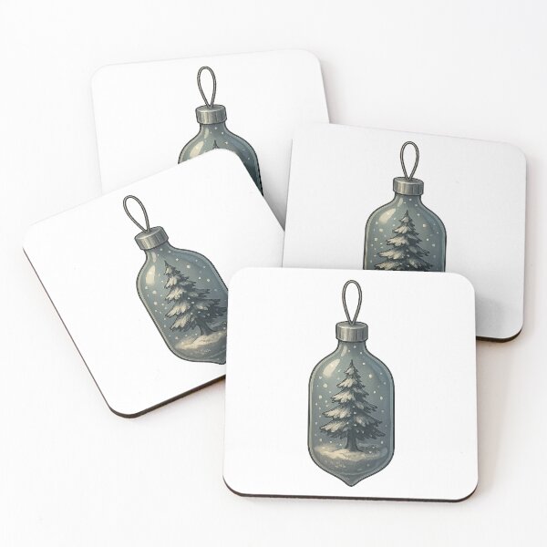Item preview, Tree-in-a-Bottle Ornament | Snowy Winter Forest | Alche-Arts designed and sold by AlcheArtsStudio.