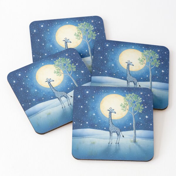 Item preview, Moonlit Winter Giraffe – Gentle Nighttime Animal Art designed and sold by Whimsical Hug.
