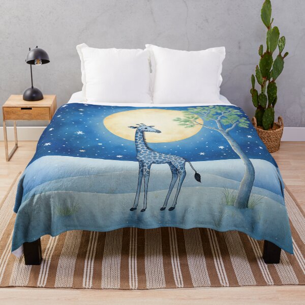 Item preview, Moonlit Winter Giraffe – Gentle Nighttime Animal Art designed and sold by Whimsical Hug.