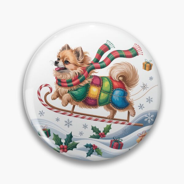 Item preview, Pomeranian Christmas – Patchwork Holiday Pup Retro Cute designed and sold by JessArty.
