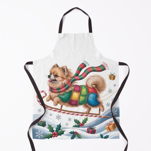 Item preview, Pomeranian Christmas – Patchwork Holiday Pup Retro Cute designed and sold by JessArty ⭐⭐⭐⭐⭐.