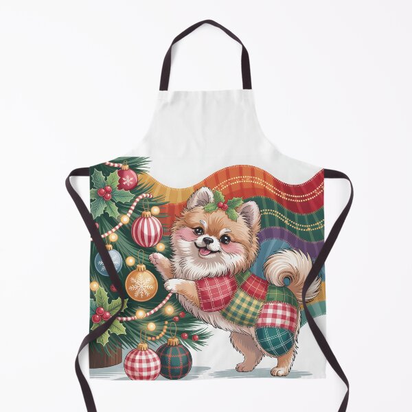 Item preview, Pomeranian Christmas – Cozy Patchwork Dog Vintage Art designed and sold by JessArty ⭐⭐⭐⭐⭐.
