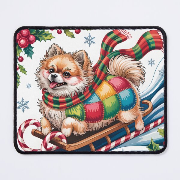 Item preview, Pomeranian Christmas – Cute Patchwork Dog Holiday Style designed and sold by JessArty ⭐⭐⭐⭐⭐.