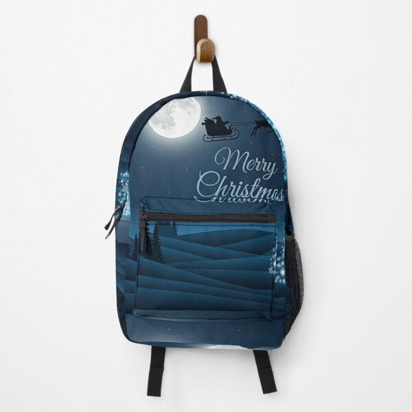 Item preview, Magical Blue Christmas Night with Santa Silhouette and Sparkling Star Tree designed and sold by PixelVibe782.