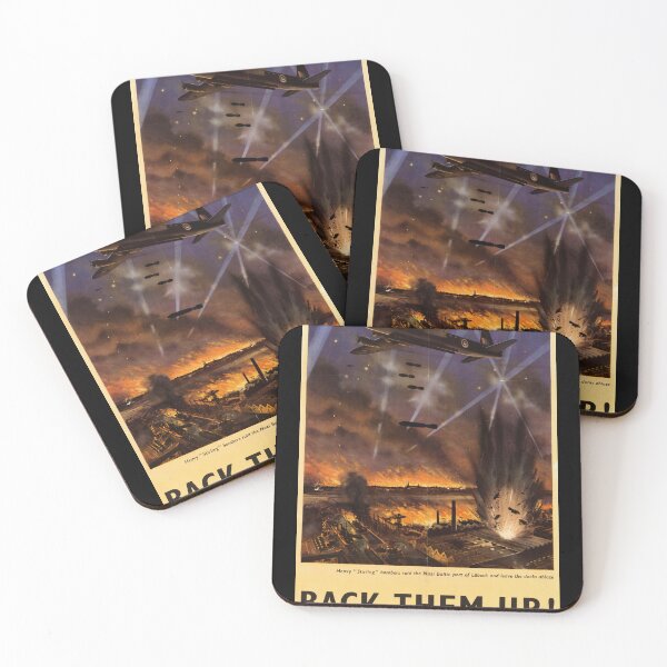 Item preview, WWII Propaganda Poster | RAF Bombers Over Lübeck | Dramatic Aerial Warfare Art | British Morale & Strength | Historical 1942 Art designed and sold by artofuniverse.