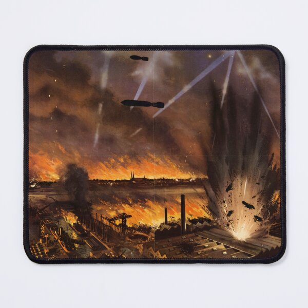 Item preview, WWII Propaganda Poster | RAF Bombers Over Lübeck | Dramatic Aerial Warfare Art | British Morale & Strength | Historical 1942 Art designed and sold by artofuniverse.