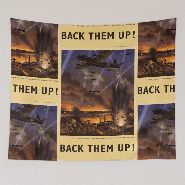 Item preview, WWII Propaganda Poster | RAF Bombers Over Lübeck | Dramatic Aerial Warfare Art | British Morale & Strength | Historical 1942 Art designed and sold by artofuniverse.