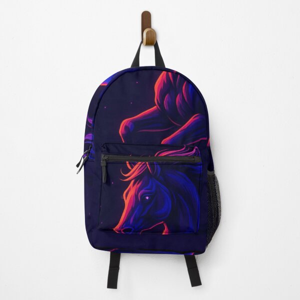 Item preview, Neon Horse in Motion – Vaporwave Running Stallion Art designed and sold by GolabMagic.