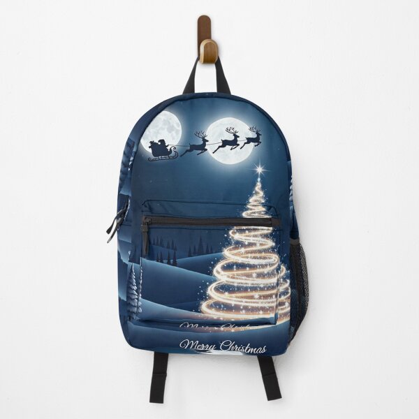 Item preview, Magical Blue Christmas Night with Santa Silhouette and Glowing Star Tree designed and sold by PixelVibe782.