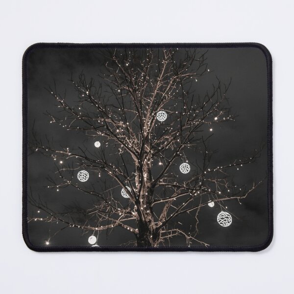 Item preview, Minimalist Night Tree with Glowing Lights and Hanging Ornaments designed and sold by PixelVibe782.