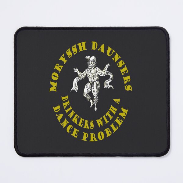 Item preview, Moryssh Daunsers Old English Drinkers With A Dance Problem Yellow Text designed and sold by taiche.