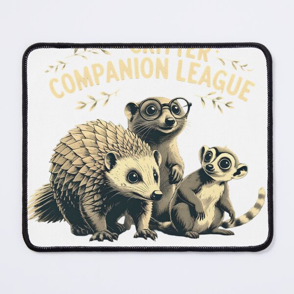 Item preview, Pangolin Mole Lemur Retro Wildlife Illustration – Critter Companion League Design designed and sold by BankMano.