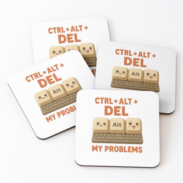 Item preview, Cute Funny Computer Humor - Ctrl Alt Del My Problems | Kawaii Workplace Gift Art designed and sold by Moons Studio.