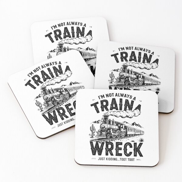 Item preview, Funny Train Wreck Quote — Vintage Locomotive Black & White Graphic Tee designed and sold by Colorful-Garden.