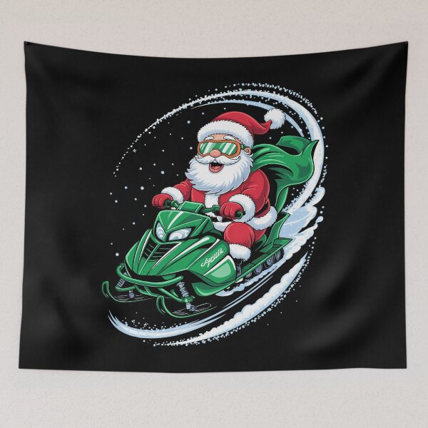 Item preview, Santa Riding a Snowmobile Winter Sports Christmas designed and sold by LunaCrazeArt.