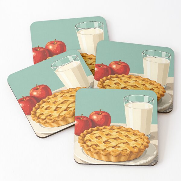 Item preview, American apple pie and glass of milk  Comfort Foods designed and sold by Ponted.