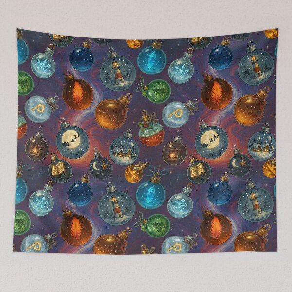 Item preview, Fantasy Christmas Ornament Seamless Pattern designed and sold by AlcheArtsStudio.