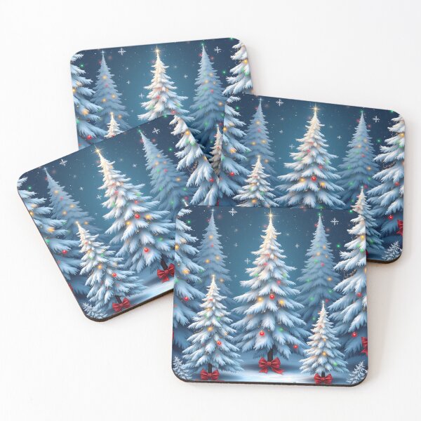 Item preview, Frosted white and icy blue Christmas trees designed and sold by BDLdesigns.
