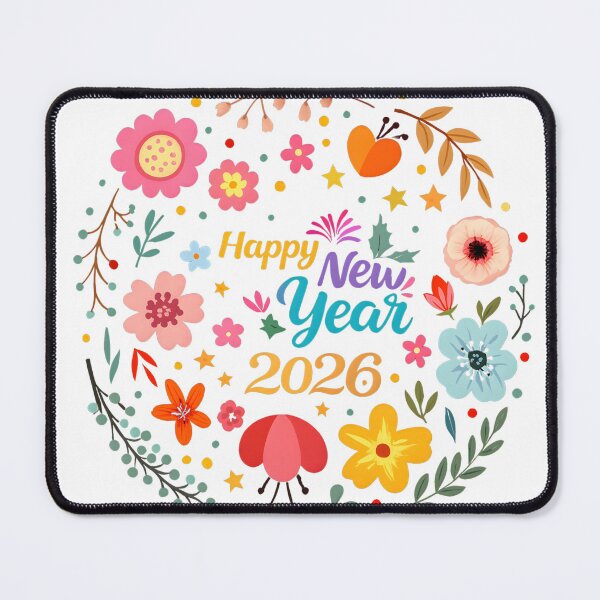 Item preview, Happy New Year 2026 Flower Wreath designed and sold by Jubjangm3.