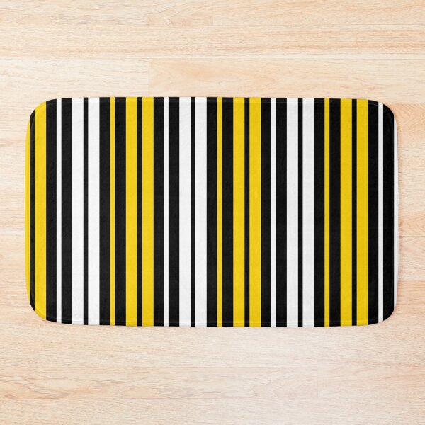 Item preview, Yellow White Stripes On Black Background Design  designed and sold by PatternTitan.