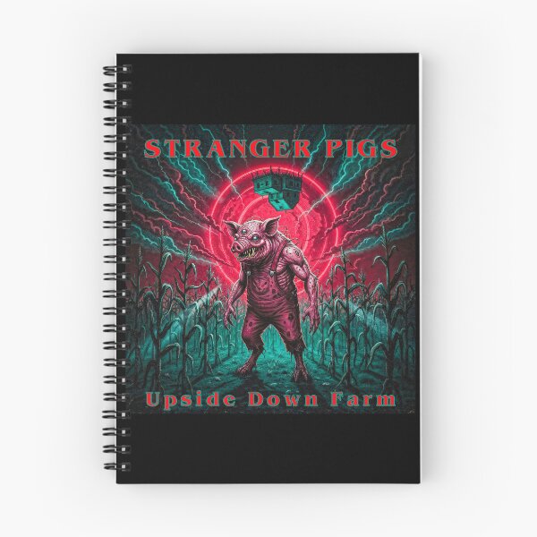 Item preview, Maglietta Stranger Pigs Upside Down Farm Anni 80 Horror Parodia Idea Regalo Divertente designed and sold by RetroCose.