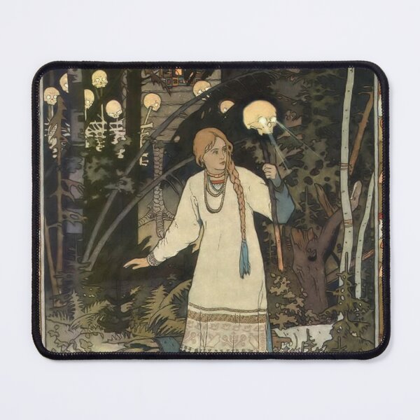 Item preview, Vasilisa the Beautiful at the Hut of Baba Yaga – Ivan Bilibin Russian Fairy-Tale Illustration designed and sold by Art Outlaws.