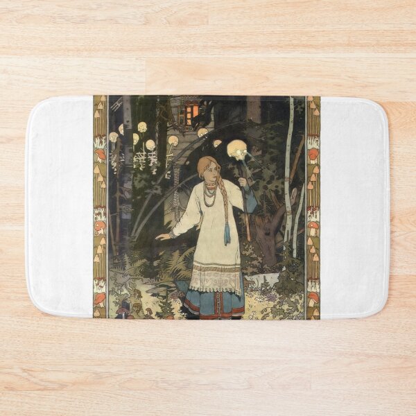 Item preview, Vasilisa the Beautiful at the Hut of Baba Yaga – Ivan Bilibin Russian Fairy-Tale Illustration designed and sold by Art Outlaws.