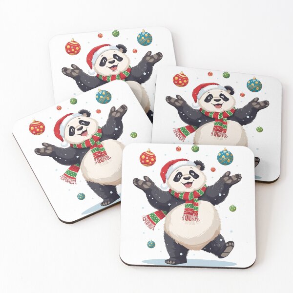 Item preview, Happy Christmas Panda Juggling Ornaments - Fun Holiday Art designed and sold by flagshiptee.