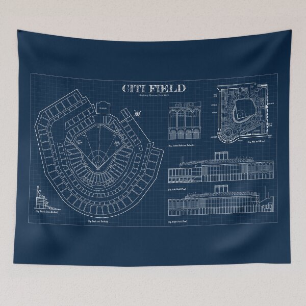 Item preview, Citi Field  (Navy Blueprint) designed and sold by BGALAXY.