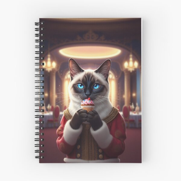 Item preview, Regal Siamese Cat in Royal Attire Enjoying a Cupcake designed and sold by AnnArtshock.