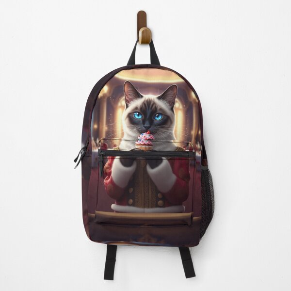Item preview, Regal Siamese Cat in Royal Attire Enjoying a Cupcake designed and sold by AnnArtshock.