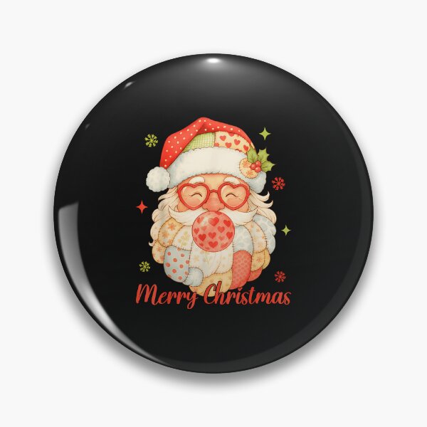 Item preview, Merry Christmas Patchwork Santa Claus Face Vintage Xmas  designed and sold by grumpzara.