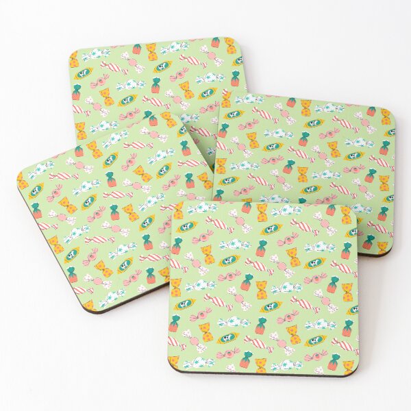Item preview, various candies on a green background designed and sold by burbura.
