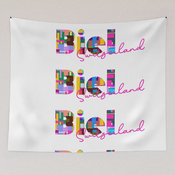 Item preview, Biel, Switzerland, Vibrant Abstract City Typography Art designed and sold by Wanderful-roads.