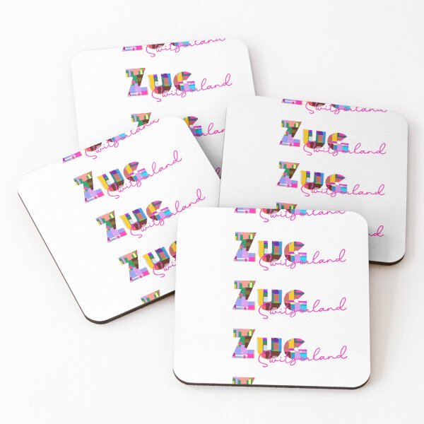 Item preview, Zug, Switzerland, Vibrant Abstract City Typography Art designed and sold by Wanderful-roads.