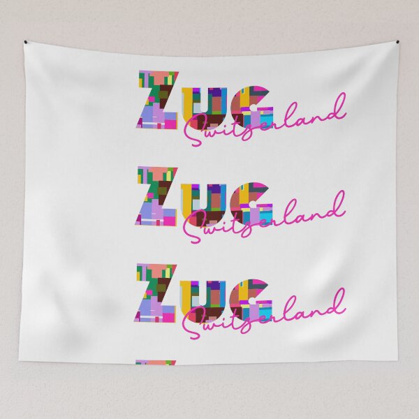 Item preview, Zug, Switzerland, Vibrant Abstract City Typography Art designed and sold by Wanderful-roads.