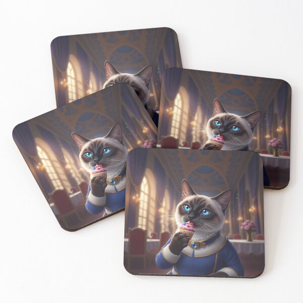 Item preview, Siamese Cat with Cupcake designed and sold by AnnArtshock.