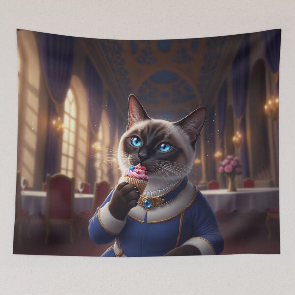 Item preview, Siamese Cat with Cupcake designed and sold by AnnArtshock.