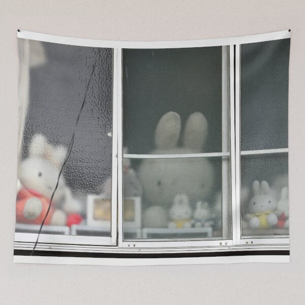 Item preview, Miffy toys behind a window in Kyoto, Japan. Original photography designed and sold by studio838.