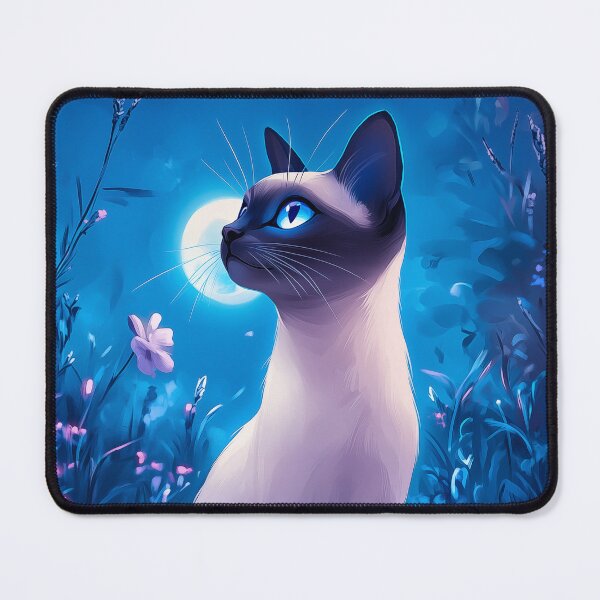 Item preview, Siamese Cat in Moonlight Garden designed and sold by PetsArt.