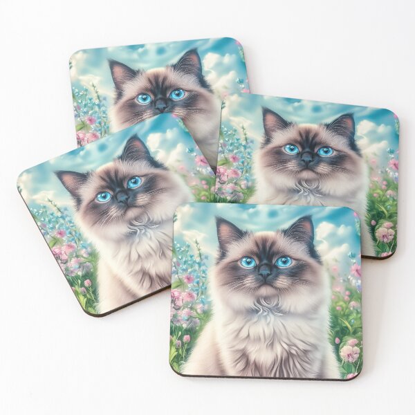 Item preview, Ragdoll Cat in a Flower Meadow designed and sold by PetsArt.