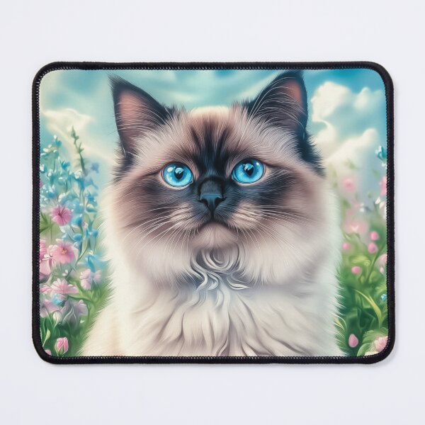 Item preview, Ragdoll Cat in a Flower Meadow designed and sold by PetsArt.
