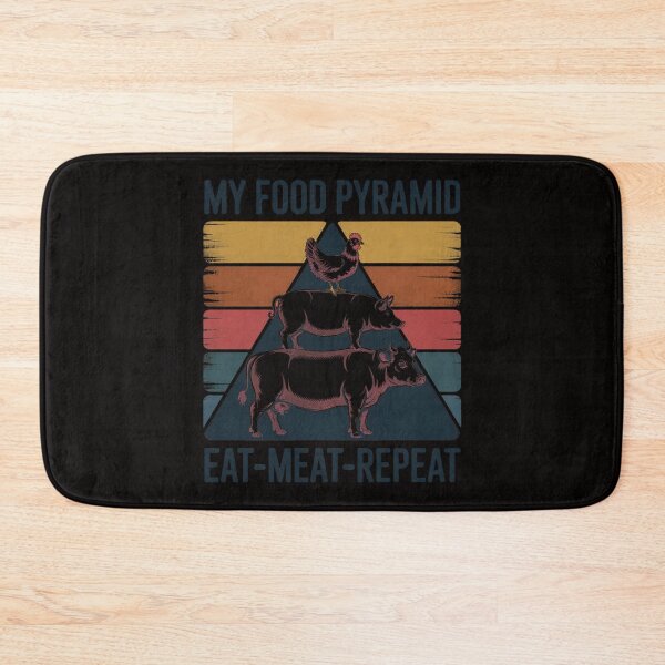 Item preview, My Food Pyramid Eat Meat Repeat  BBQ Joke designed and sold by TewonLake.