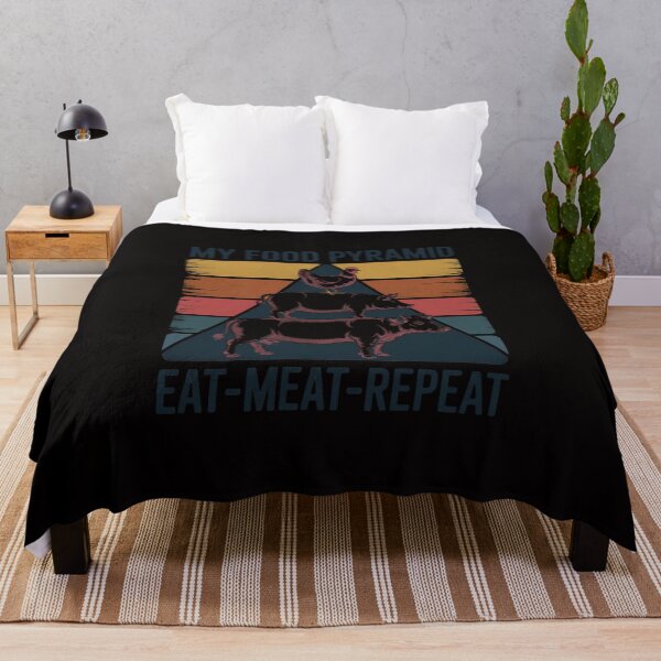 Item preview, My Food Pyramid Eat Meat Repeat  BBQ Joke designed and sold by TewonLake.