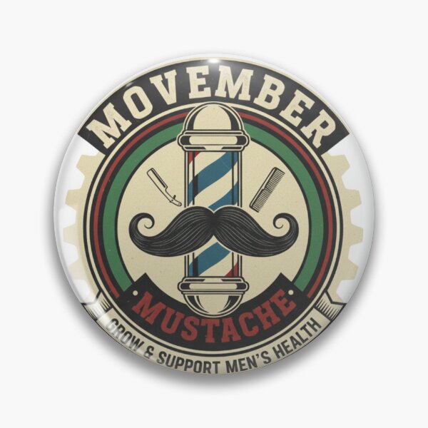 Item preview, Movember Barber Pole Mustache - Classic Grooming & Men's Health Awareness designed and sold by Wear Sculpt.