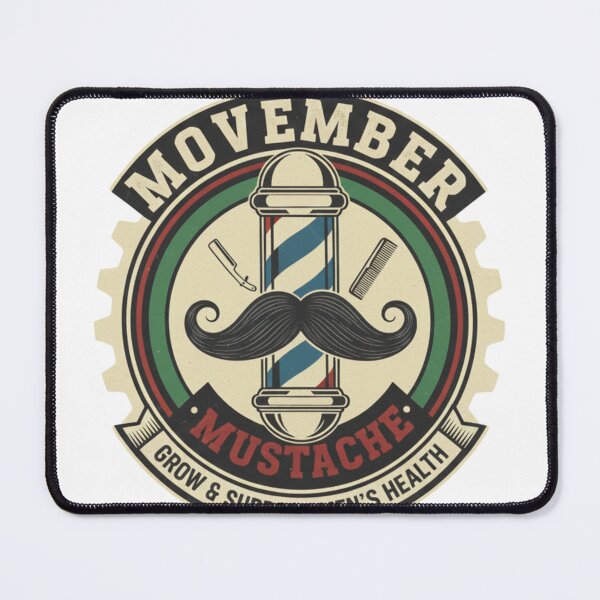Item preview, Movember Barber Pole Mustache - Classic Grooming & Men's Health Awareness designed and sold by Wear Sculpt.