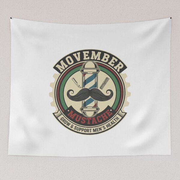 Item preview, Movember Barber Pole Mustache - Classic Grooming & Men's Health Awareness designed and sold by Wear Sculpt.